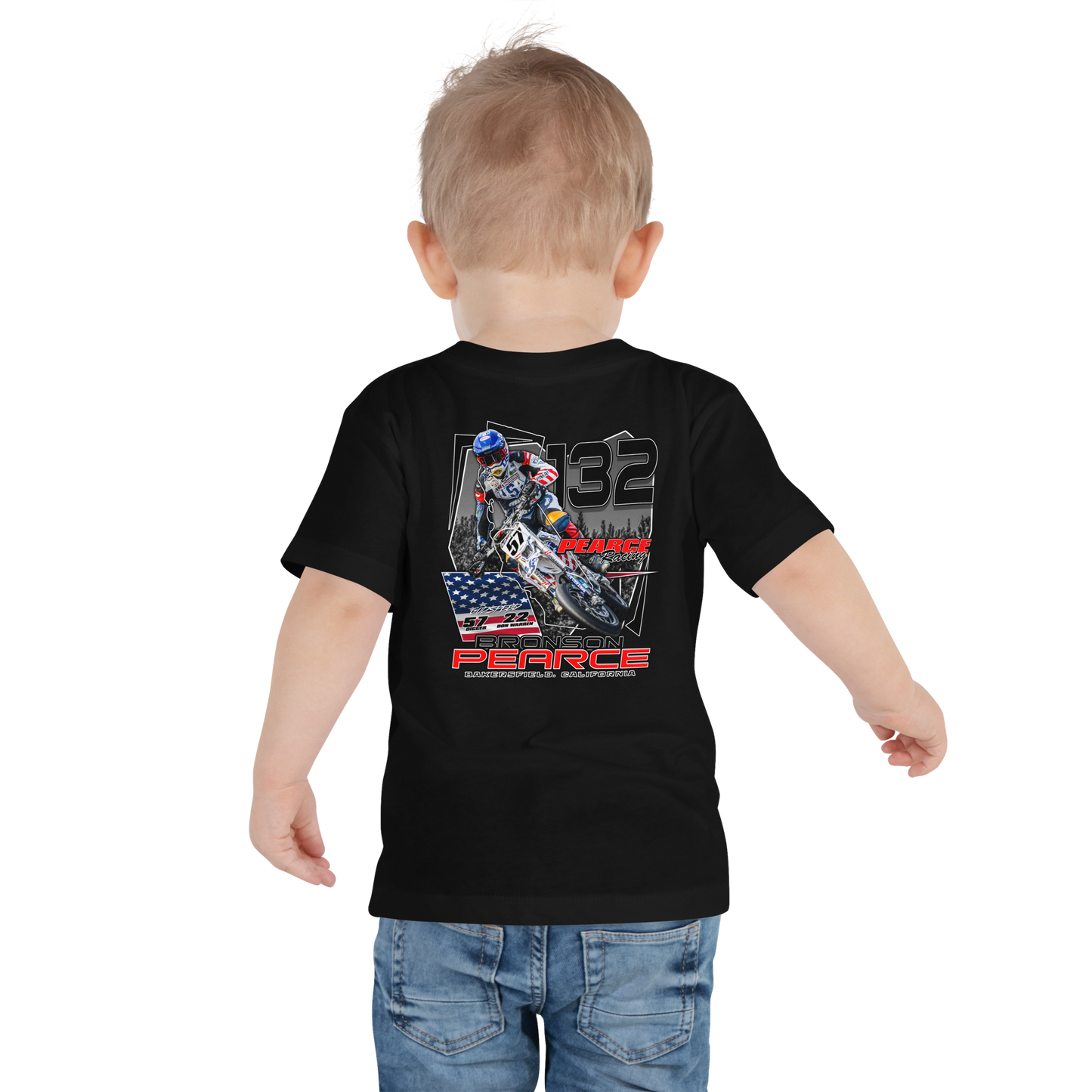2024 Pearce Racing Black Toddler Short Sleeve Tee