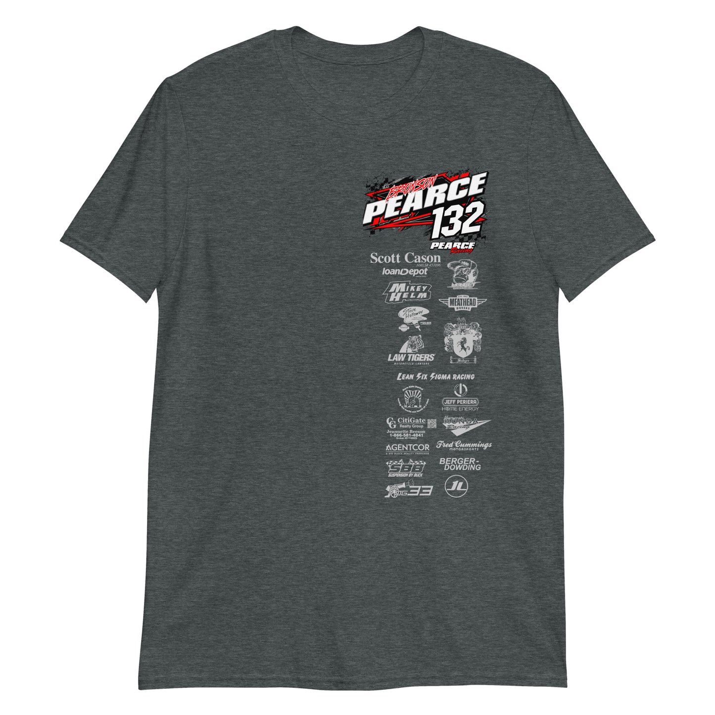 2023 Pearce Racing T-Shirt White Logo's