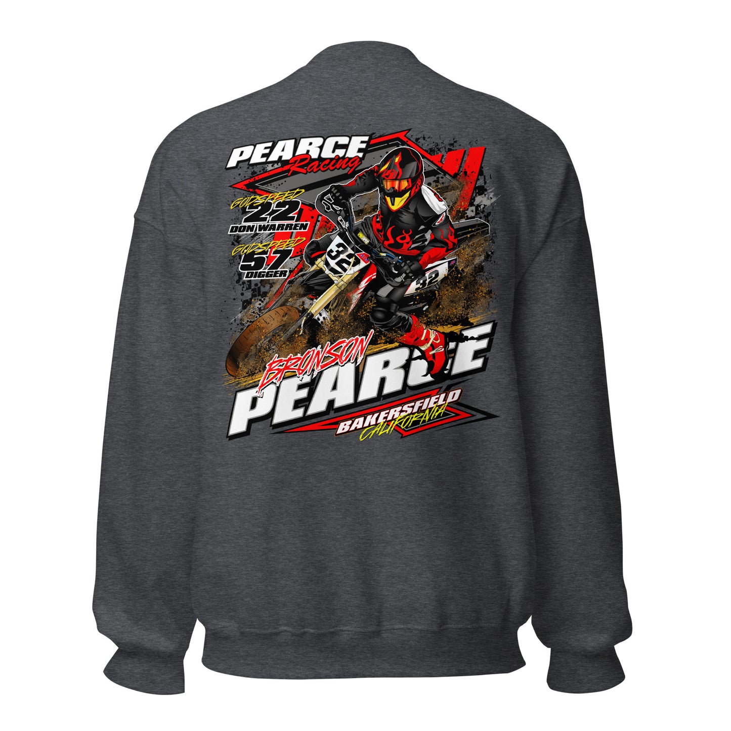 2023 Pearce Racing Crewneck White Logo's