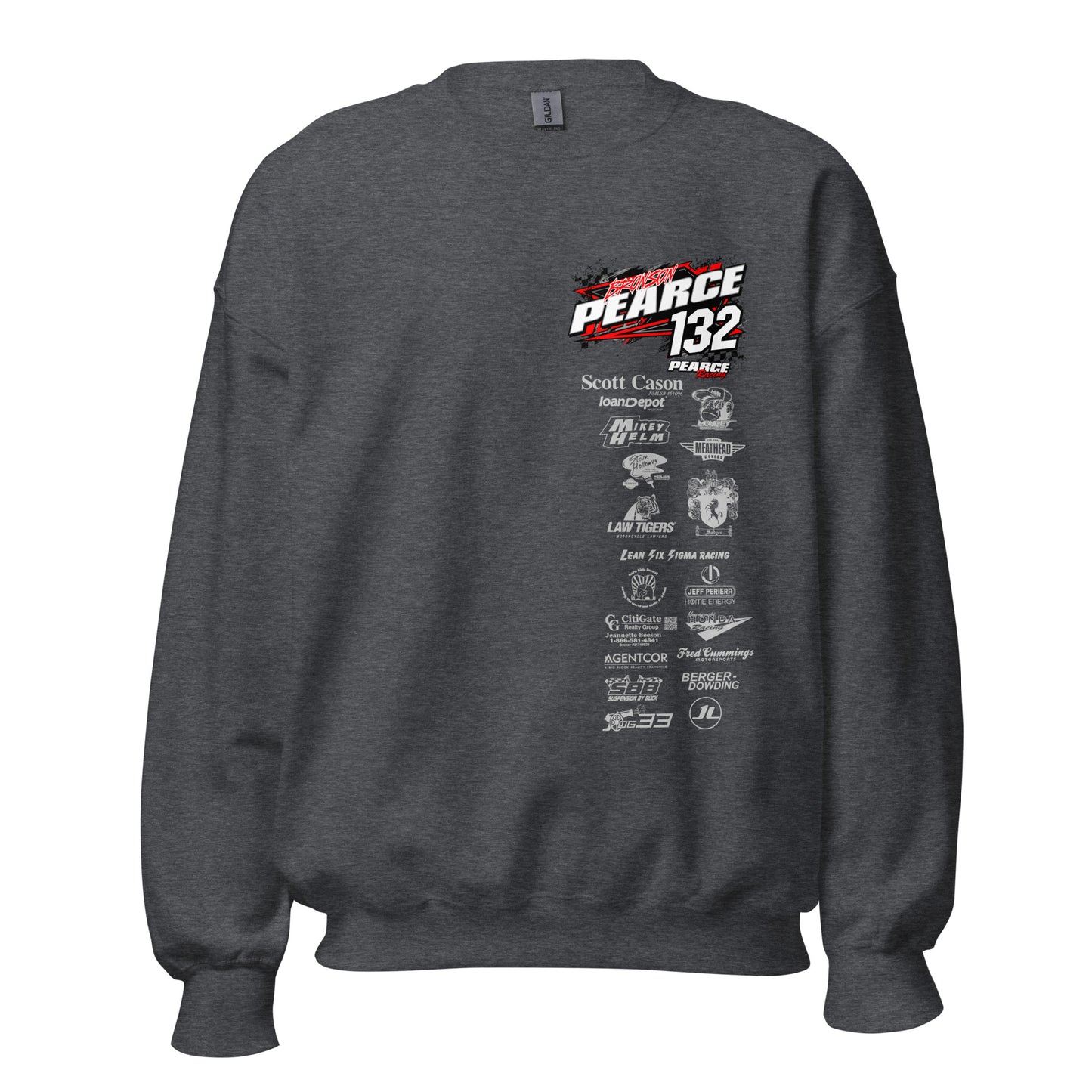 2023 Pearce Racing Crewneck White Logo's