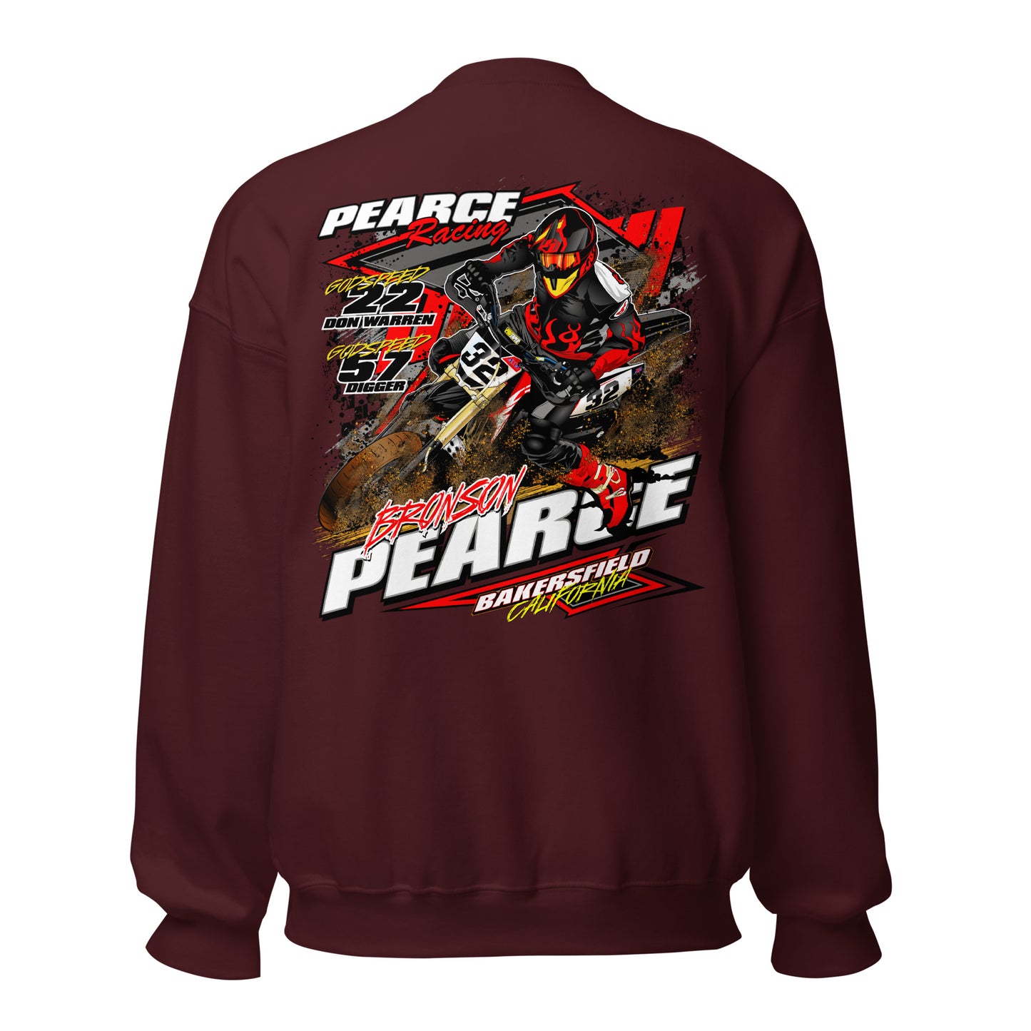 2023 Pearce Racing Crewneck White Logo's