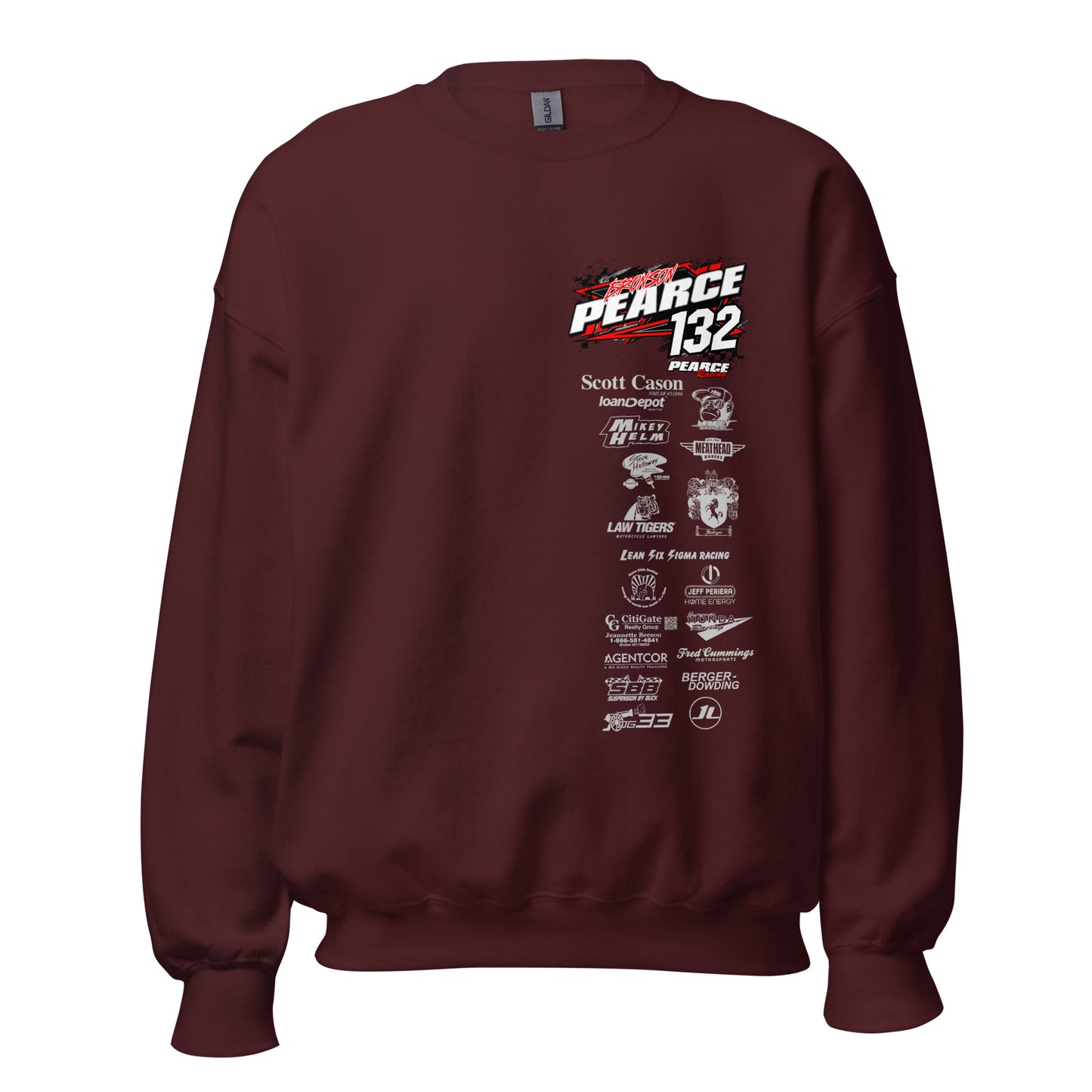 2023 Pearce Racing Crewneck White Logo's
