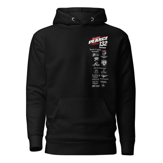 2023 Pearce Racing Hoodie White Logo's