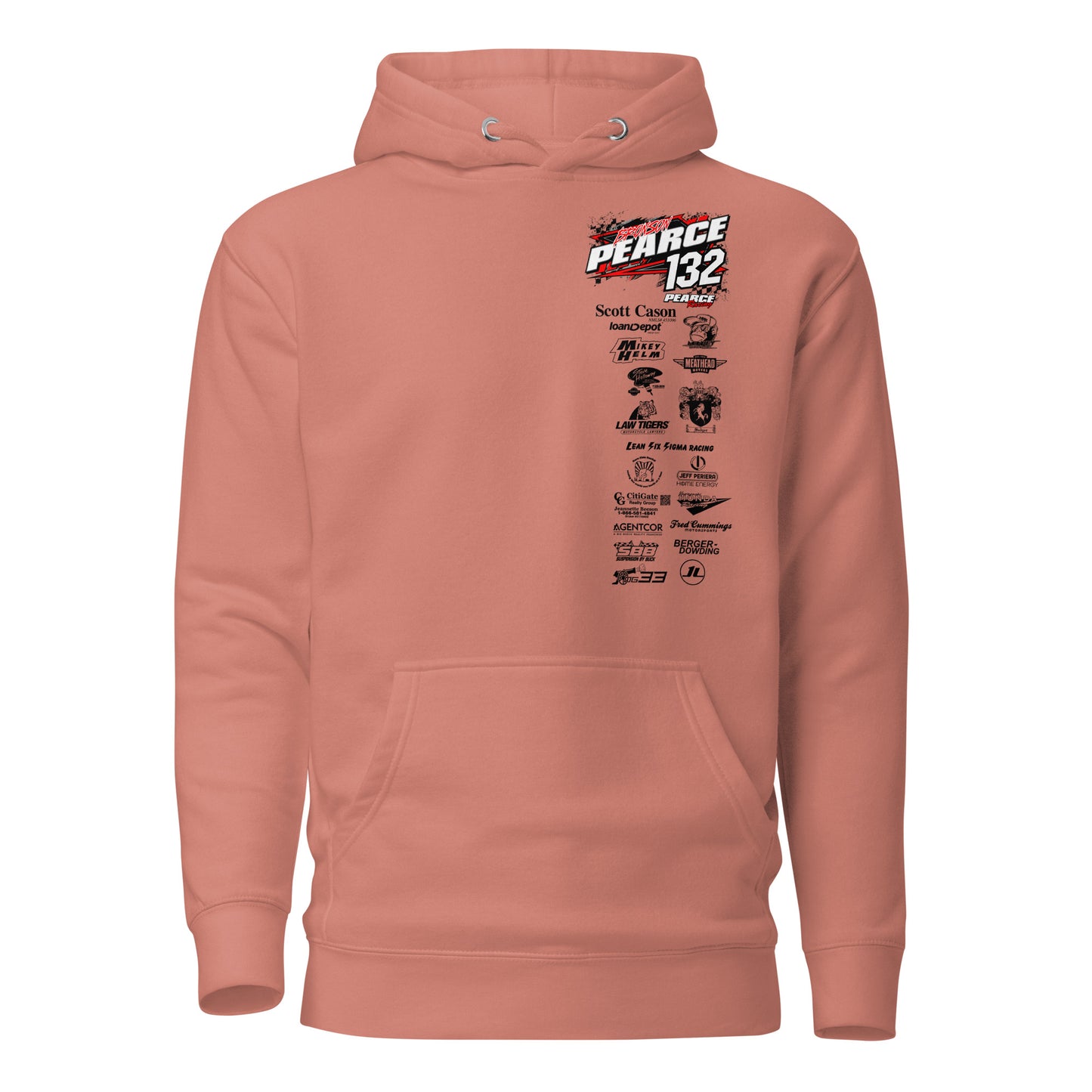 2023 Pearce Racing Hoodies Black Logo's