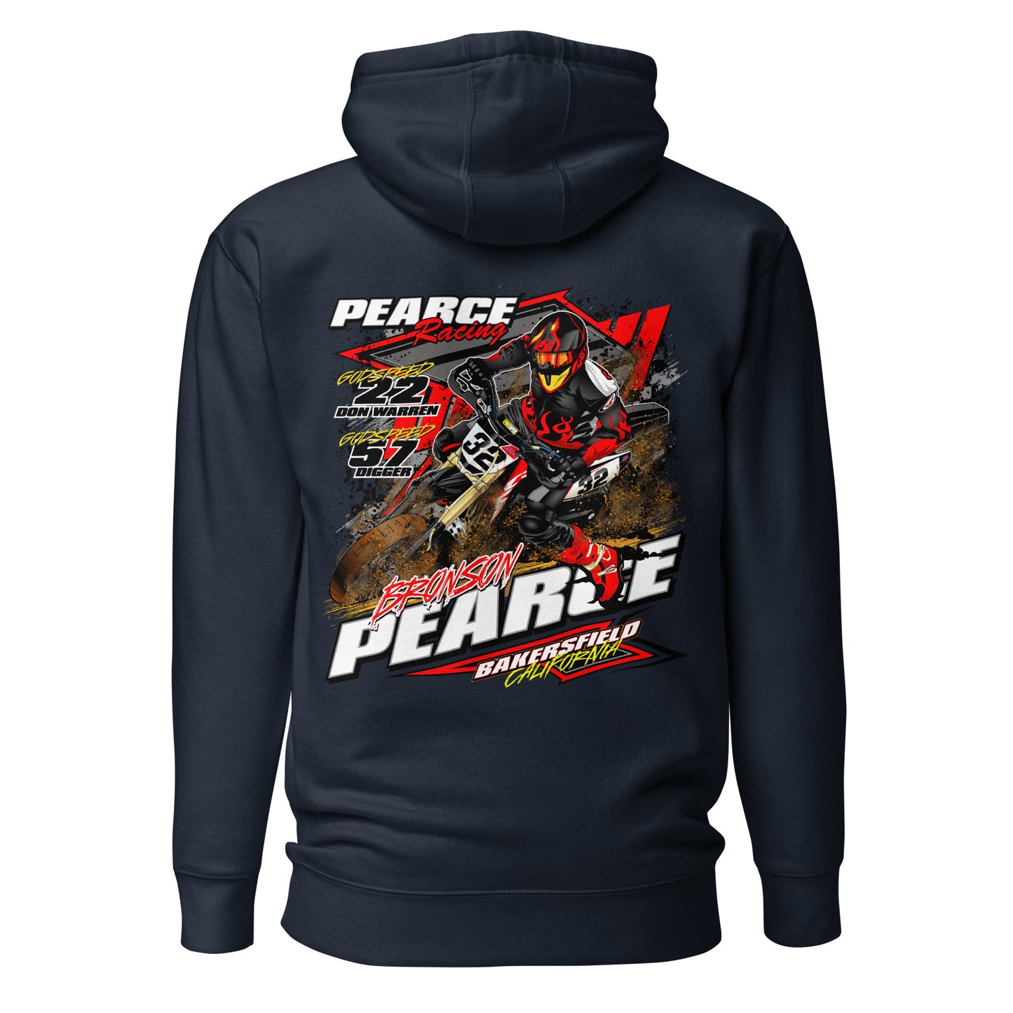 2023 Pearce Racing Hoodie White Logo's