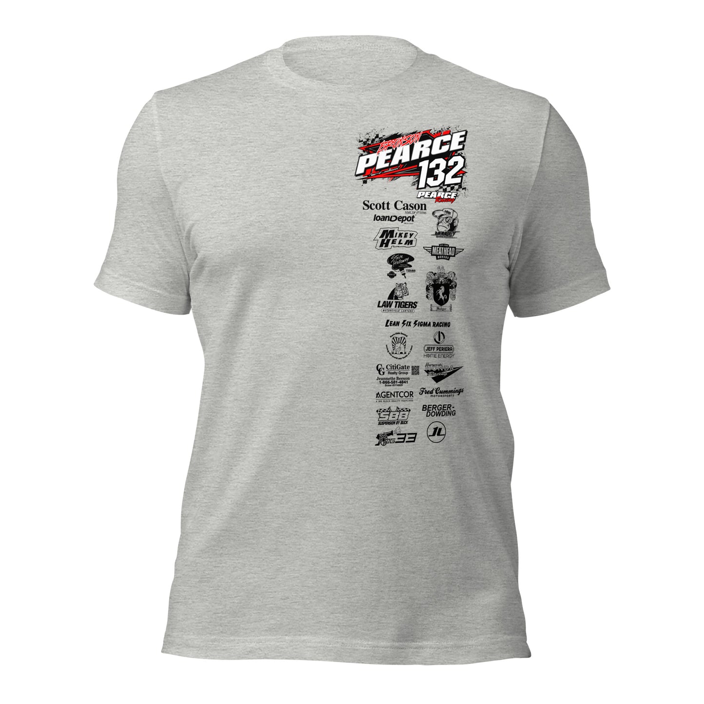 2023 Pearce Racing T-Shirt Bella + Canvas Light Colors