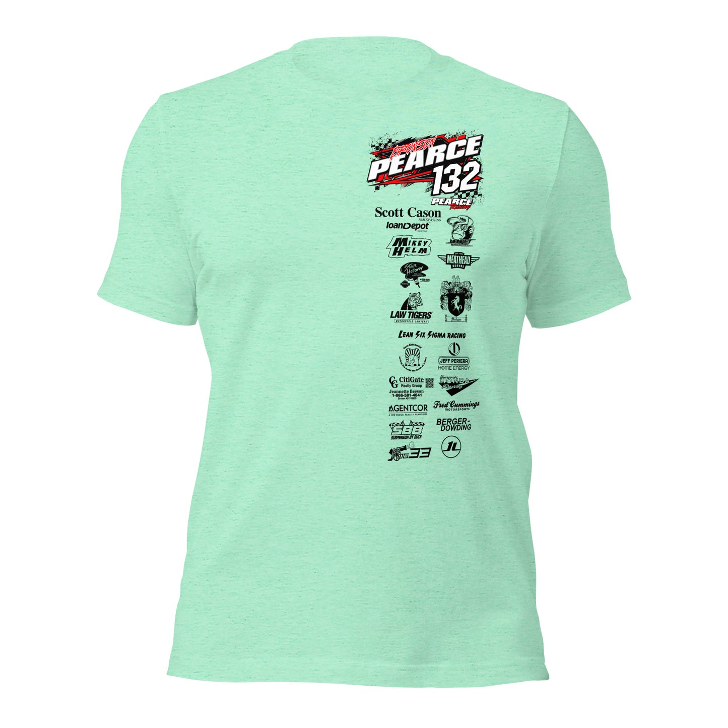 2023 Pearce Racing T-Shirt Bella + Canvas Light Colors