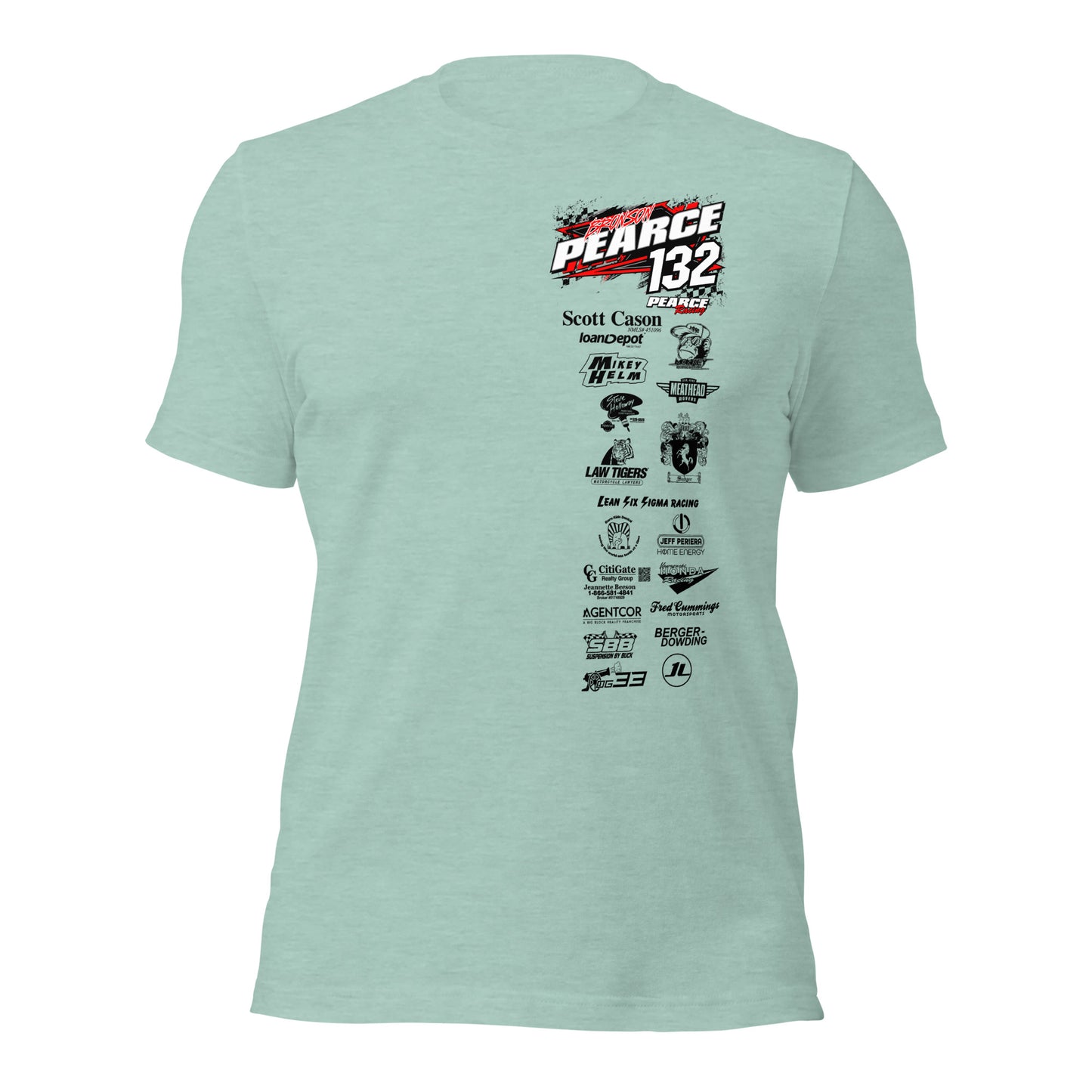 2023 Pearce Racing T-Shirt Bella + Canvas Light Colors