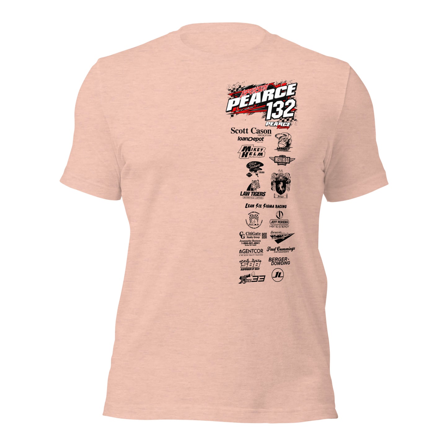 2023 Pearce Racing T-Shirt Bella + Canvas Light Colors