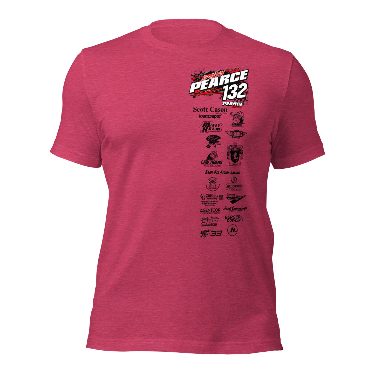 2023 Pearce Racing T-Shirt Bella + Canvas Light Colors
