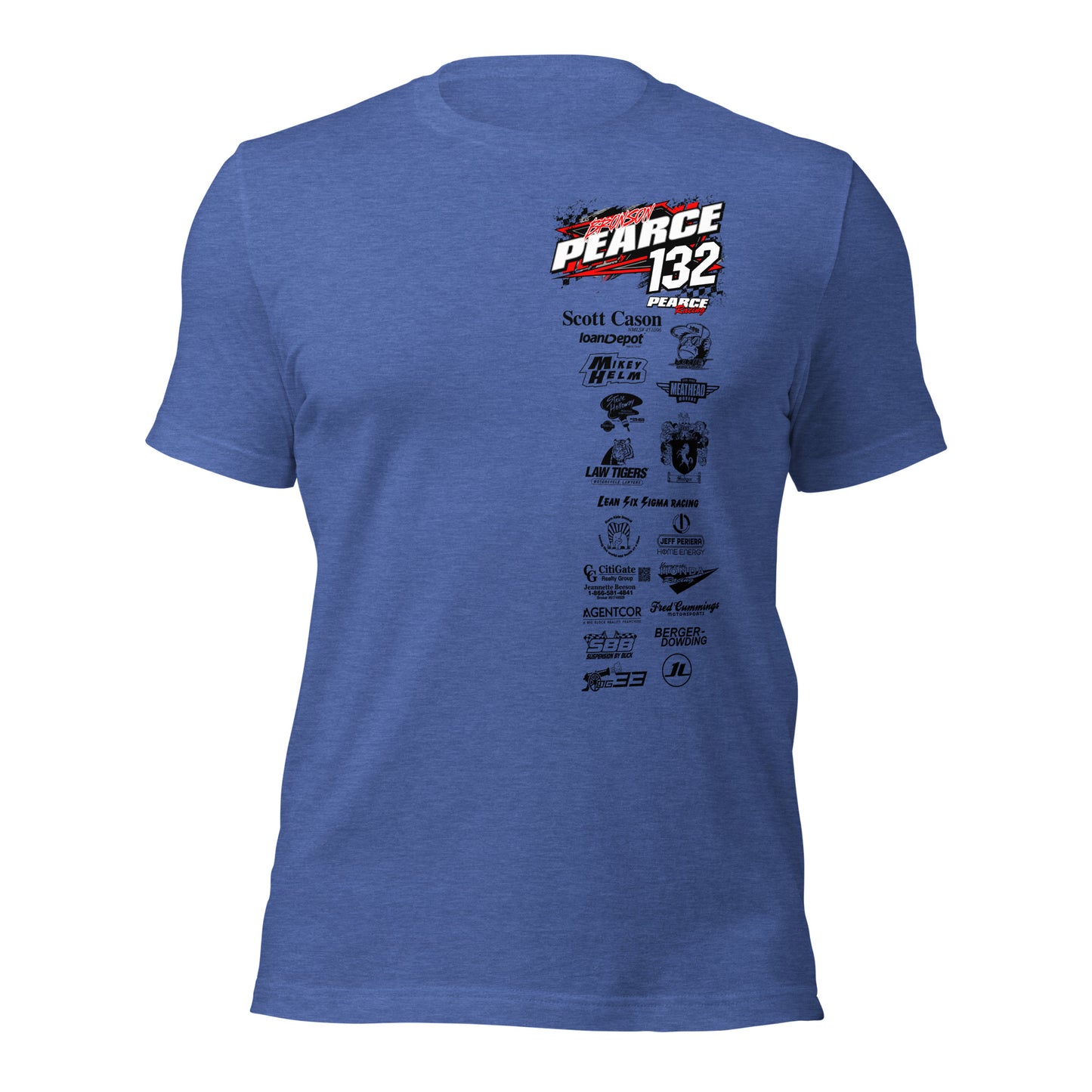 2023 Pearce Racing T-Shirt Bella + Canvas Light Colors
