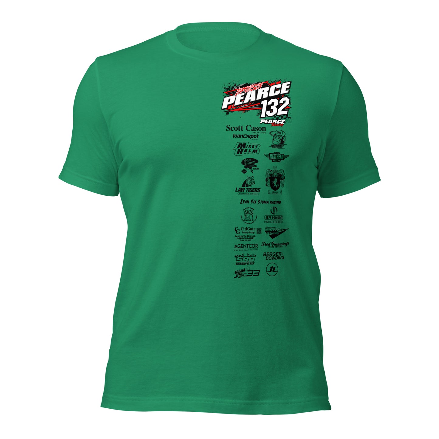 2023 Pearce Racing T-Shirt Bella + Canvas Light Colors
