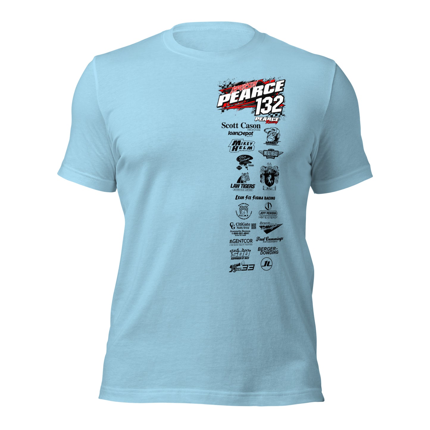 2023 Pearce Racing T-Shirt Bella + Canvas Light Colors
