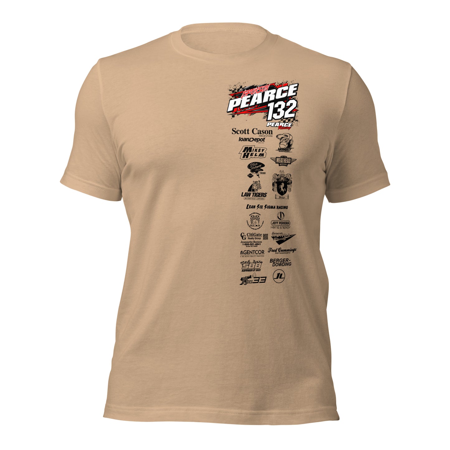 2023 Pearce Racing T-Shirt Bella + Canvas Light Colors