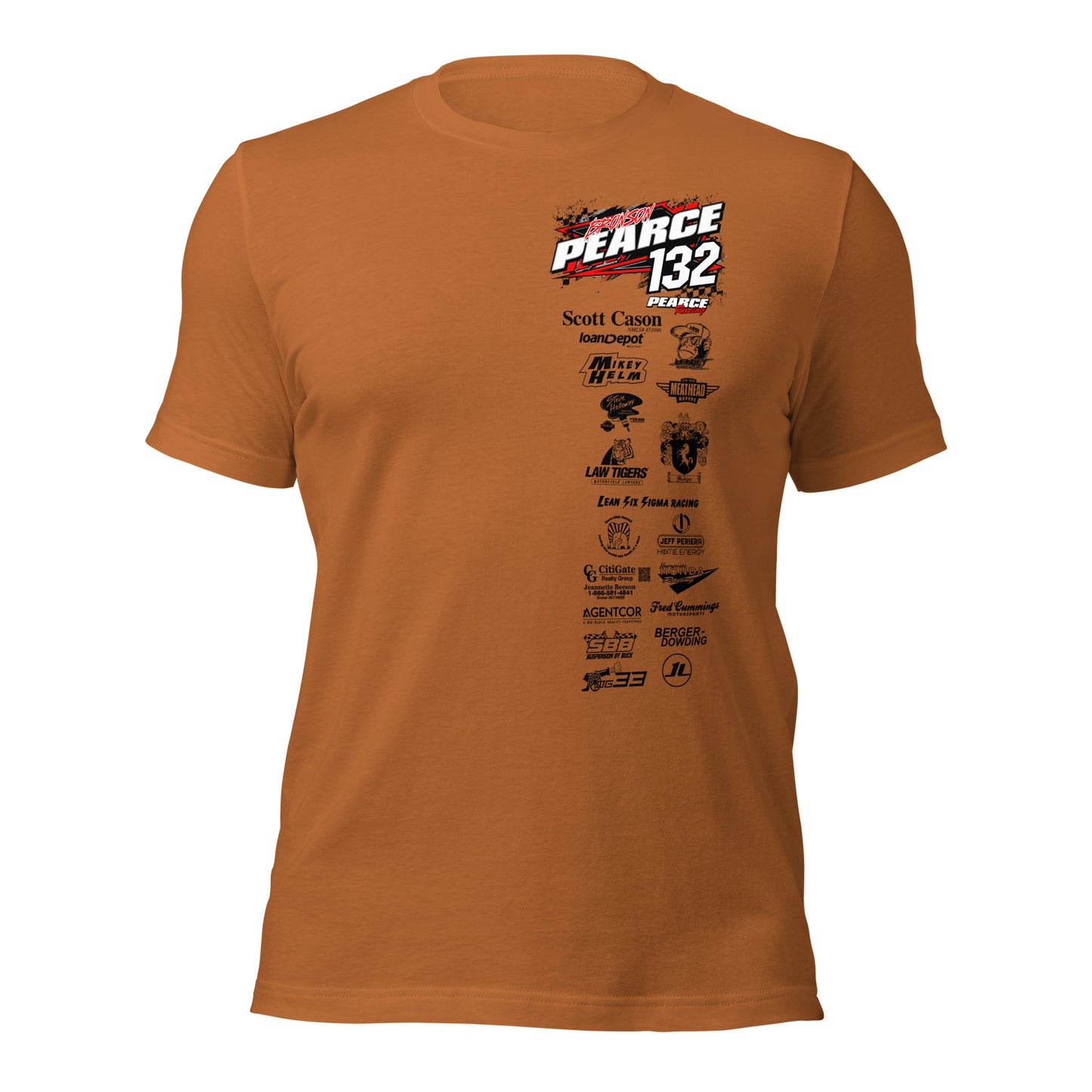 2023 Pearce Racing T-Shirt Bella + Canvas Light Colors