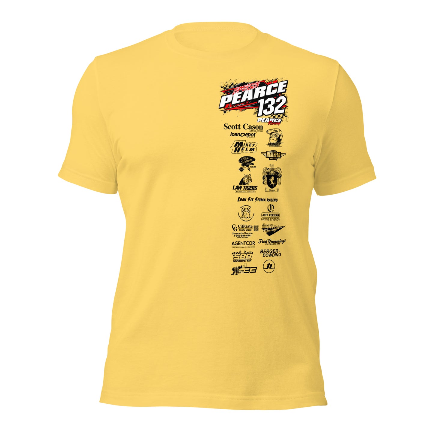 2023 Pearce Racing T-Shirt Bella + Canvas Light Colors