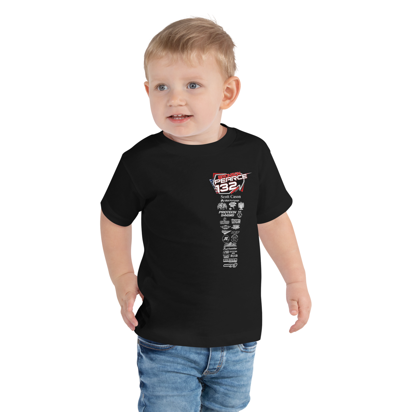 2024 Pearce Racing Black Toddler Short Sleeve Tee