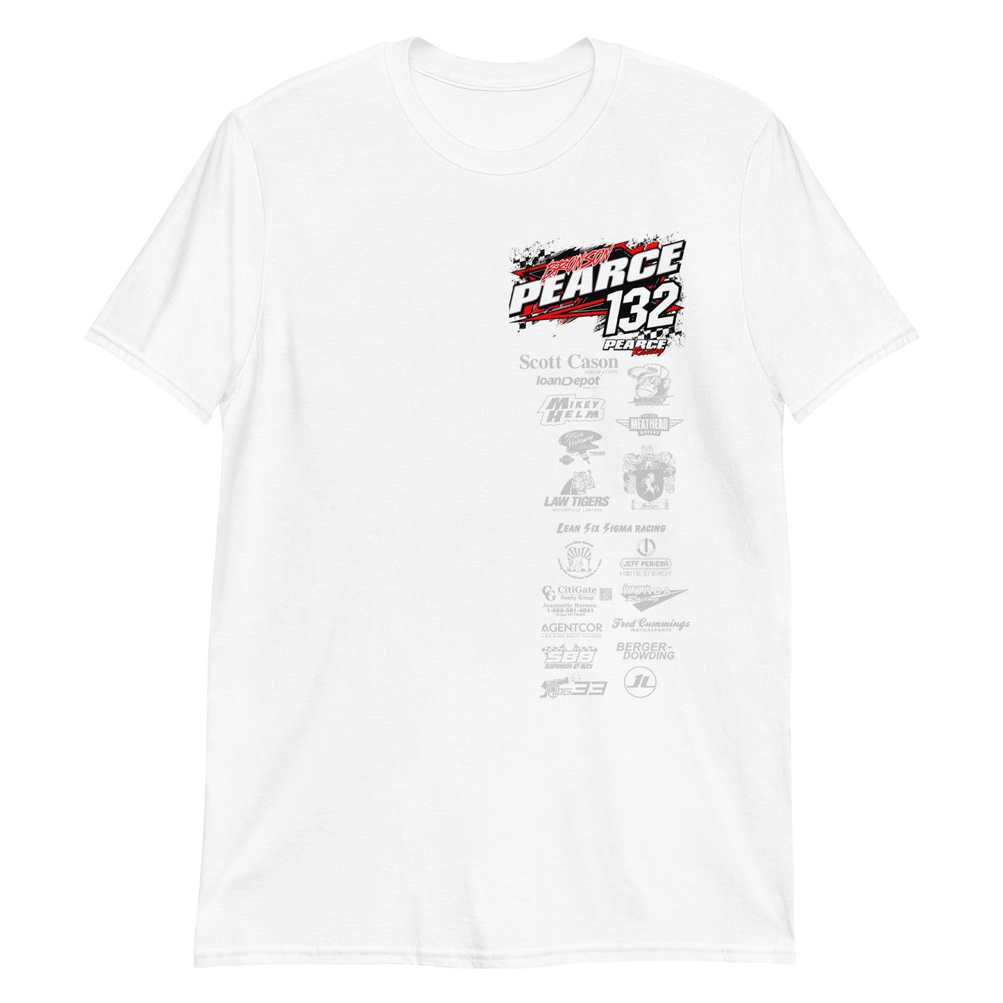 2023 Pearce Racing T-Shirt White Logo's
