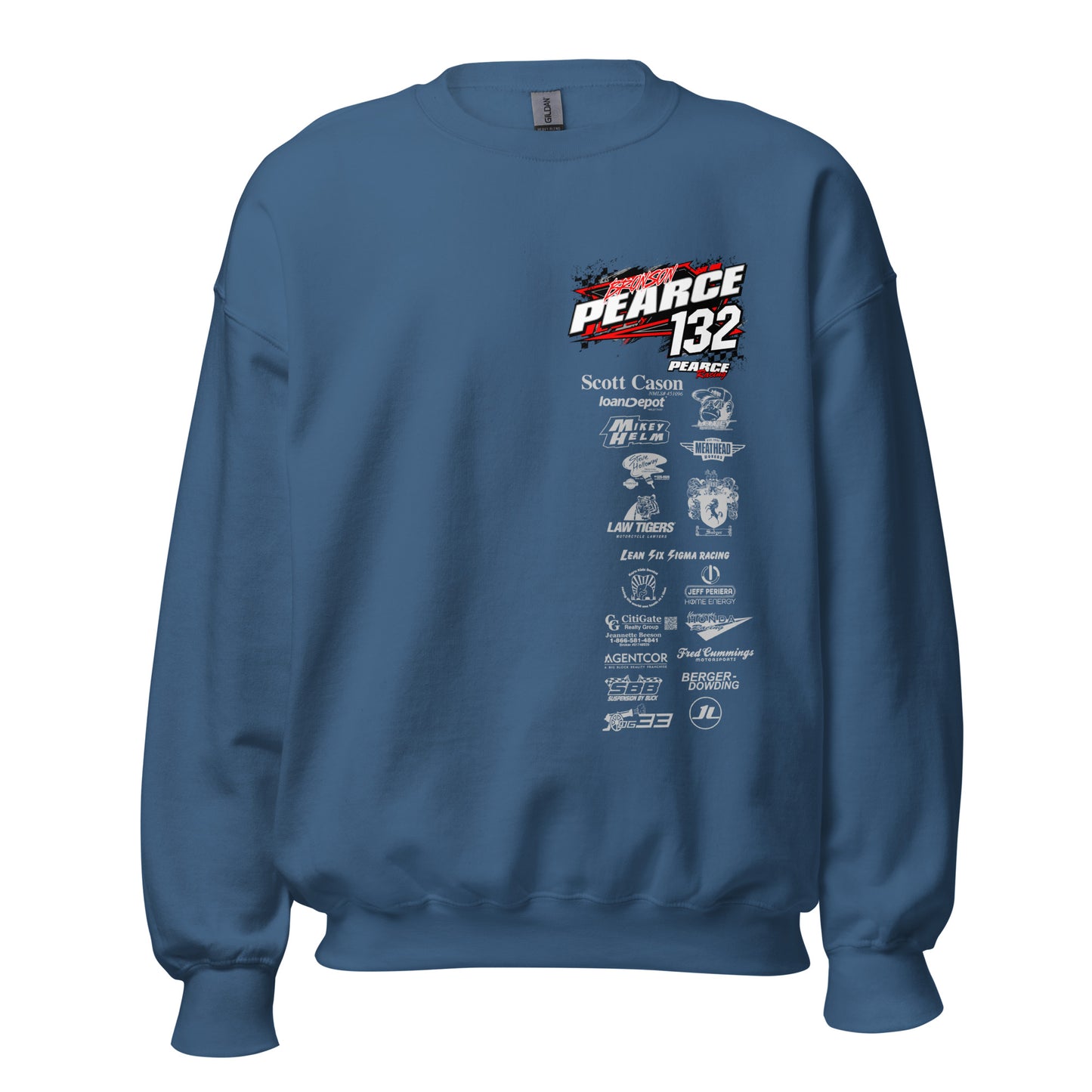 2023 Pearce Racing Crewneck White Logo's