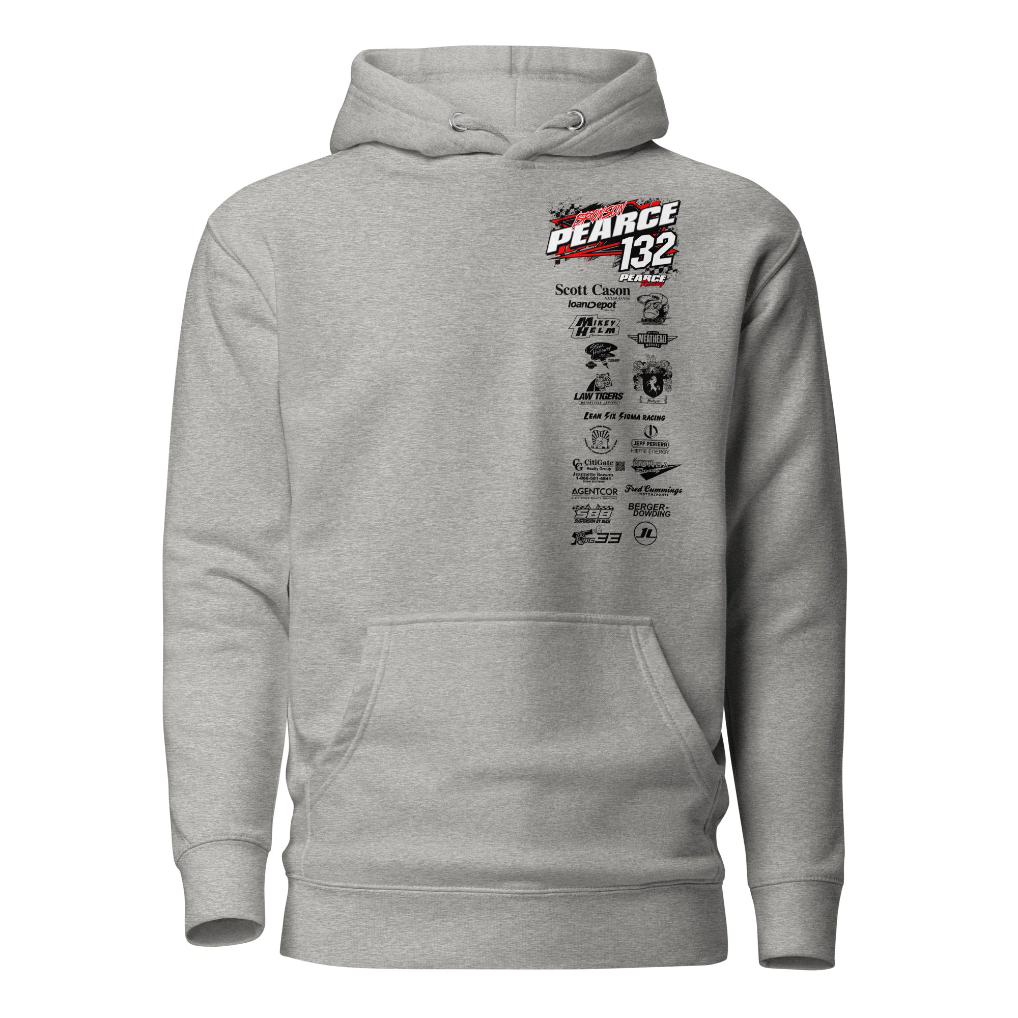 2023 Pearce Racing Hoodies Black Logo's