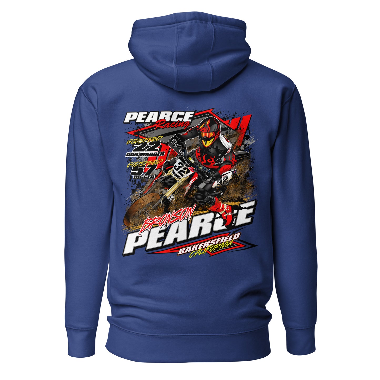 2023 Pearce Racing Hoodie White Logo's